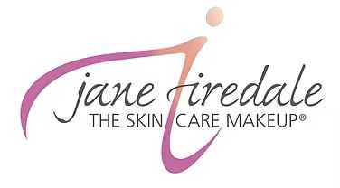 Jane Iredale logo with a pink flourish and the tagline "The Skin Care Makeup".