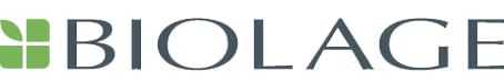 Biolage logo with a green leaf design on the left side.